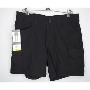 Eddie Bauer Summer Trail Cargo Shorts Womens 6 Black Stretch Hiking Gorpcore NWT
